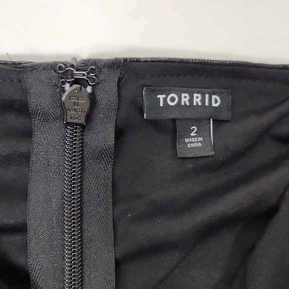 Torrid Midi Mesh Ruffle Black Dress - Picture 9 of 16